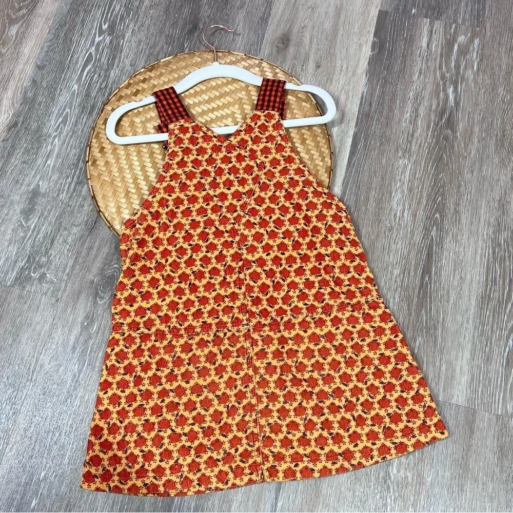 Catimini corduroy girls‎ jumper dress apple peach size 6